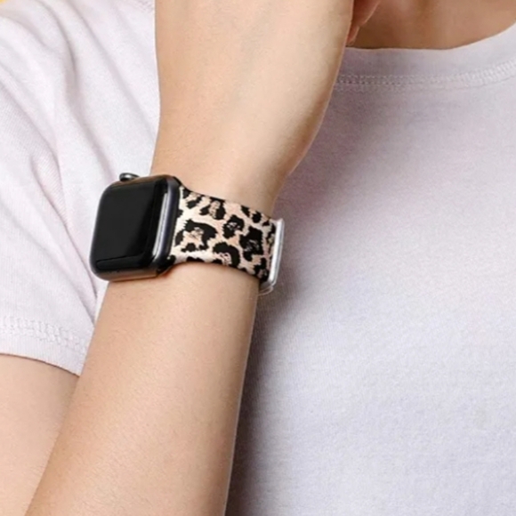 Laffav Set of 3 Apple Watch Straps Size 38/40/41MM S/M Paw, Leopard & Jellyfish - Picture 2 of 11